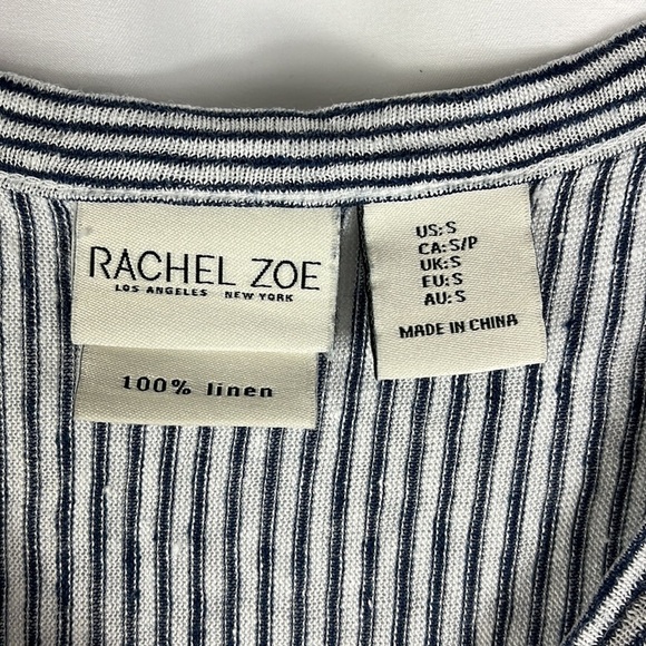 Rachel Zoe sleeveless button down striped Summer top Sz S - Picture 3 of 10